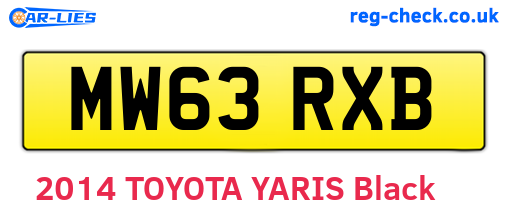 MW63RXB are the vehicle registration plates.