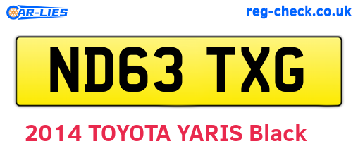 ND63TXG are the vehicle registration plates.
