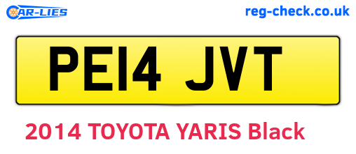 PE14JVT are the vehicle registration plates.