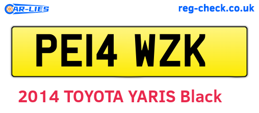 PE14WZK are the vehicle registration plates.
