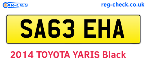 SA63EHA are the vehicle registration plates.