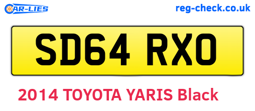 SD64RXO are the vehicle registration plates.