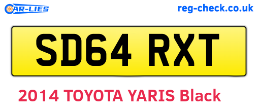 SD64RXT are the vehicle registration plates.