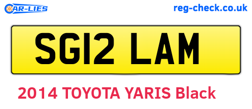 SG12LAM are the vehicle registration plates.