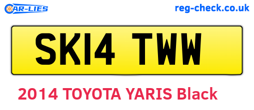 SK14TWW are the vehicle registration plates.