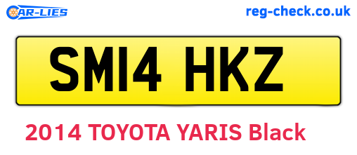 SM14HKZ are the vehicle registration plates.