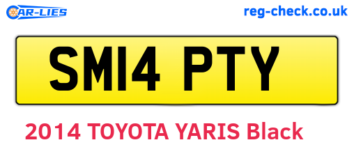 SM14PTY are the vehicle registration plates.