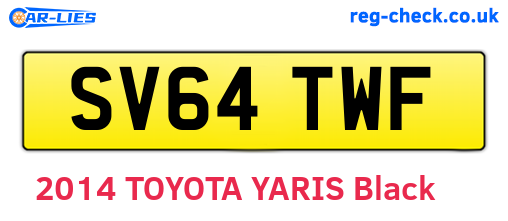 SV64TWF are the vehicle registration plates.
