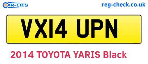 VX14UPN are the vehicle registration plates.