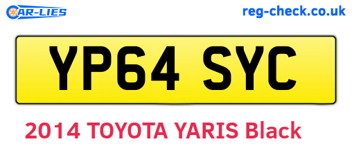 YP64SYC are the vehicle registration plates.