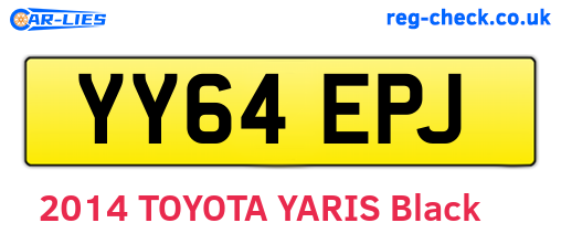 YY64EPJ are the vehicle registration plates.