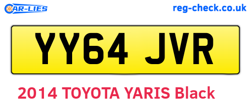YY64JVR are the vehicle registration plates.