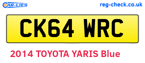 CK64WRC are the vehicle registration plates.