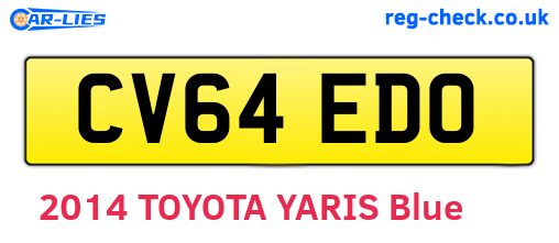 CV64EDO are the vehicle registration plates.