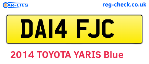 DA14FJC are the vehicle registration plates.