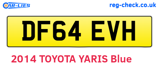 DF64EVH are the vehicle registration plates.