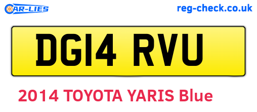 DG14RVU are the vehicle registration plates.