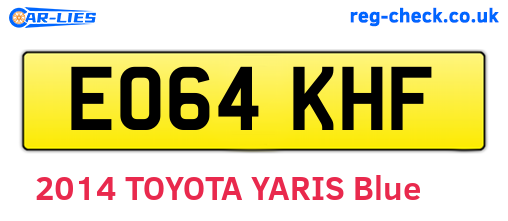 EO64KHF are the vehicle registration plates.