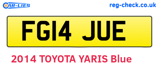 FG14JUE are the vehicle registration plates.