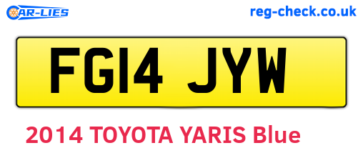 FG14JYW are the vehicle registration plates.