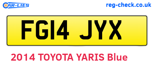 FG14JYX are the vehicle registration plates.