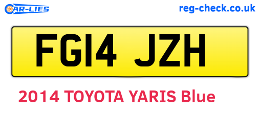 FG14JZH are the vehicle registration plates.