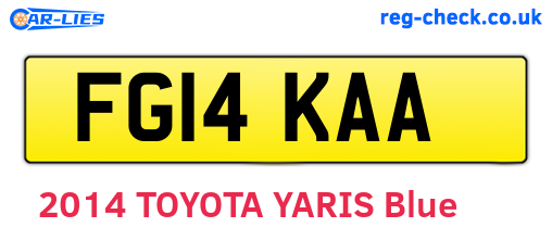 FG14KAA are the vehicle registration plates.