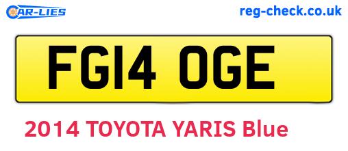 FG14OGE are the vehicle registration plates.