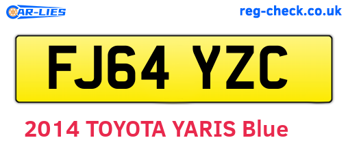 FJ64YZC are the vehicle registration plates.