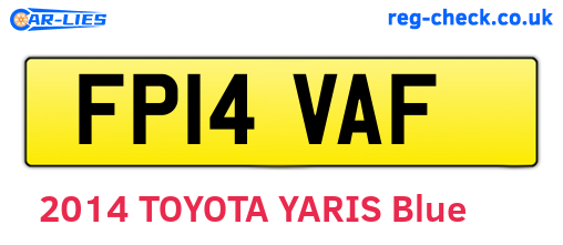 FP14VAF are the vehicle registration plates.