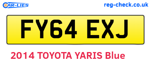 FY64EXJ are the vehicle registration plates.