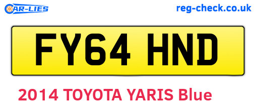FY64HND are the vehicle registration plates.