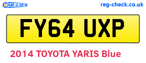 FY64UXP are the vehicle registration plates.