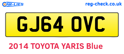 GJ64OVC are the vehicle registration plates.