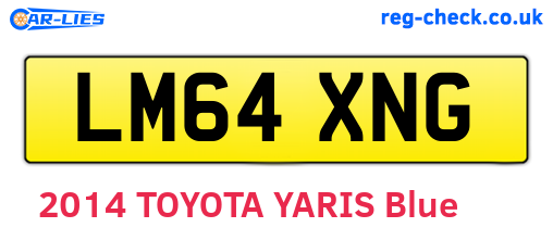 LM64XNG are the vehicle registration plates.
