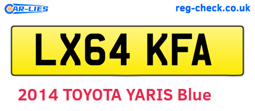 LX64KFA are the vehicle registration plates.