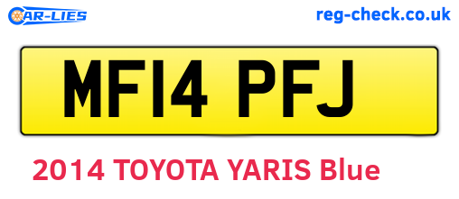 MF14PFJ are the vehicle registration plates.