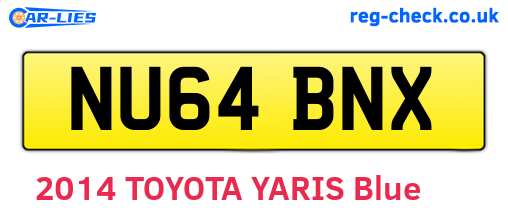 NU64BNX are the vehicle registration plates.