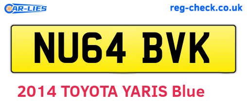 NU64BVK are the vehicle registration plates.