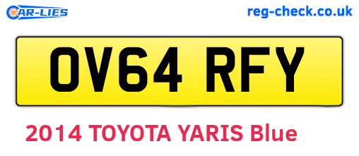 OV64RFY are the vehicle registration plates.