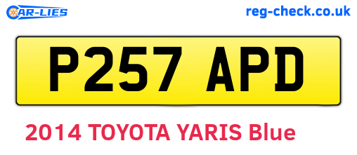 P257APD are the vehicle registration plates.