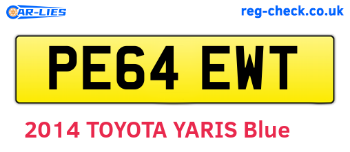 PE64EWT are the vehicle registration plates.