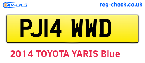 PJ14WWD are the vehicle registration plates.