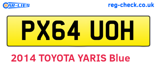 PX64UOH are the vehicle registration plates.