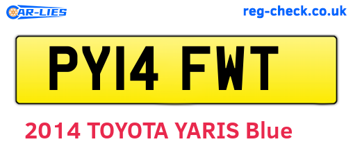 PY14FWT are the vehicle registration plates.