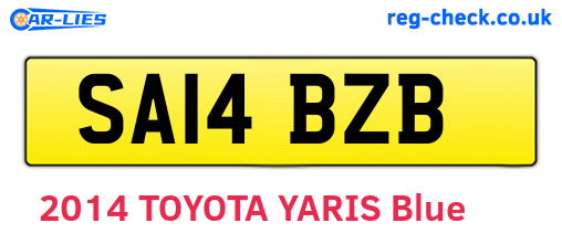 SA14BZB are the vehicle registration plates.