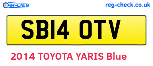 SB14OTV are the vehicle registration plates.