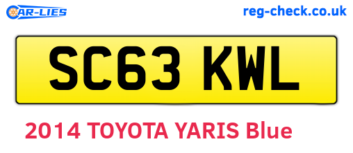 SC63KWL are the vehicle registration plates.