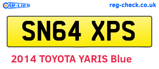 SN64XPS are the vehicle registration plates.