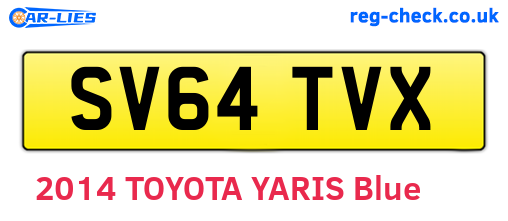 SV64TVX are the vehicle registration plates.